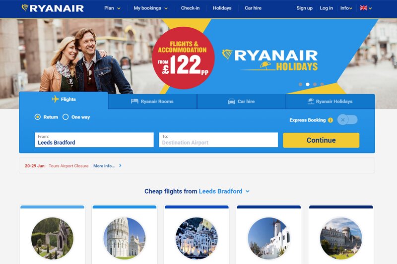 Ryanair reaches 1 billion browsers milestone