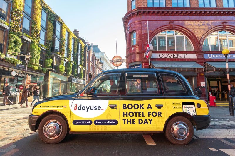 Dayuse.com kicks off second outdoor brand campaign on London’s black cabs